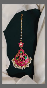 Ruby Maang tikka in Kundan - HA0025
